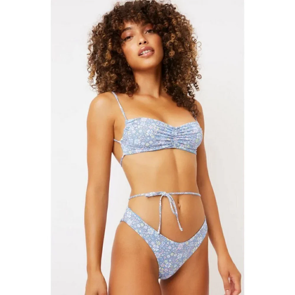 💕FRANKIES BIKINIS💕 Foxy Cheeky Bikini Bottom ~ Springtime Floral Print XL NWT
